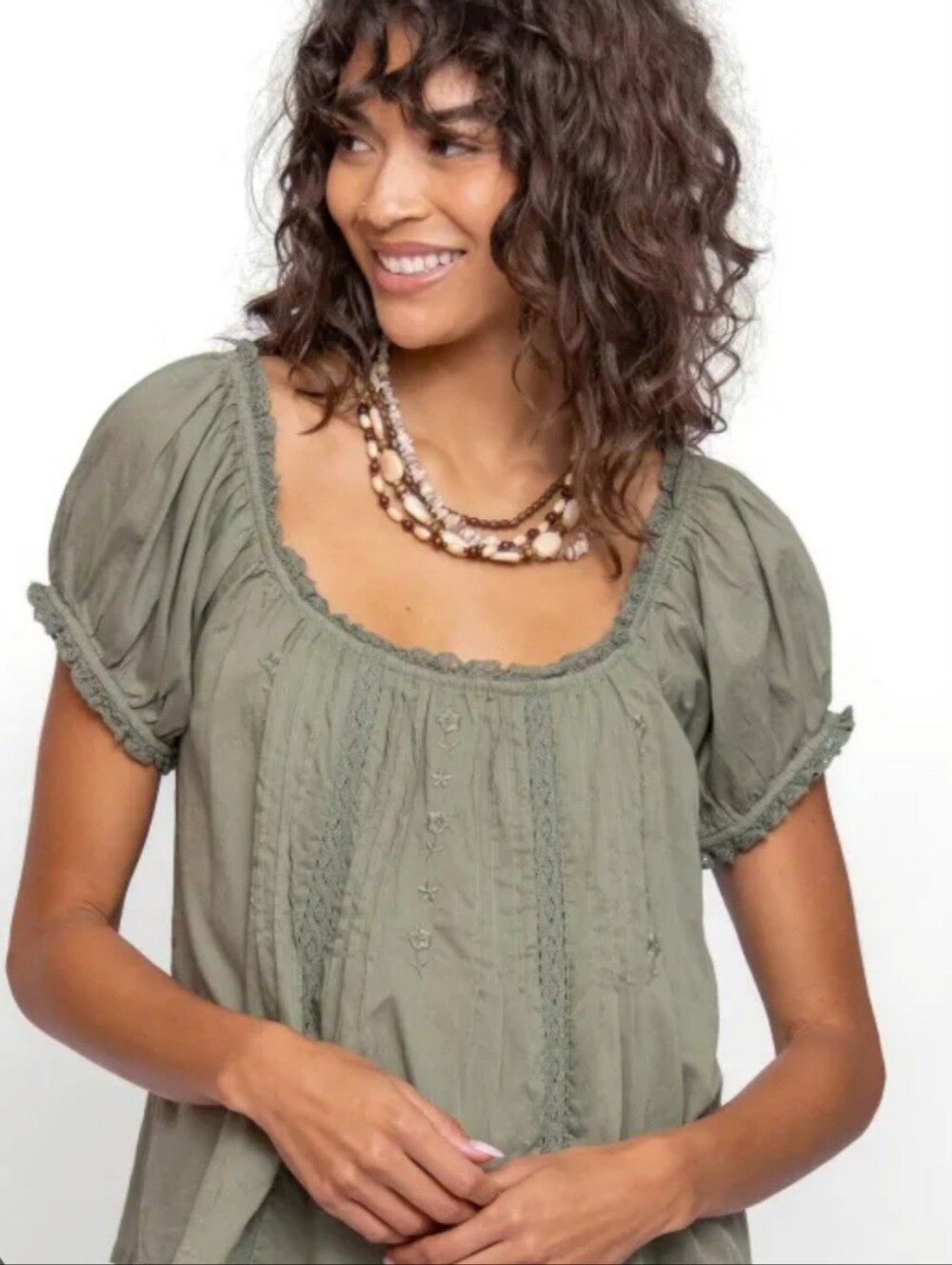 Natural Life Olive Sweet Nothings Blouse